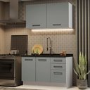 Ver imagem 1 de Armário de Cozinha Compacta 120cm Branco/Cinza Agata Madesa 01