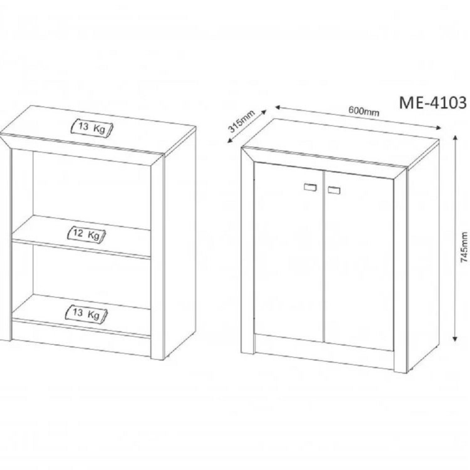 Kit 3 Peças com Escrivaninha 3 Gavetas, Estante e Armário Multiuso Baixo 2 Portas - 8