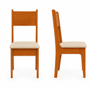 Ver imagem 4 de Conjunto Sala de Jantar Mesa Elo 100% MDF com 4 Cadeiras Estofadas - Naturale/Offwhite