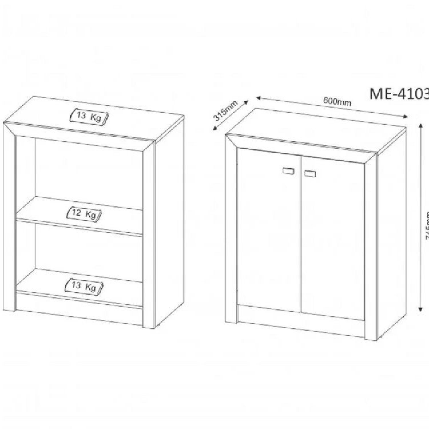 Kit 3 Peças com Escrivaninha 3 Gavetas, Estante e Armário Multiuso Baixo 2 Portas - 10