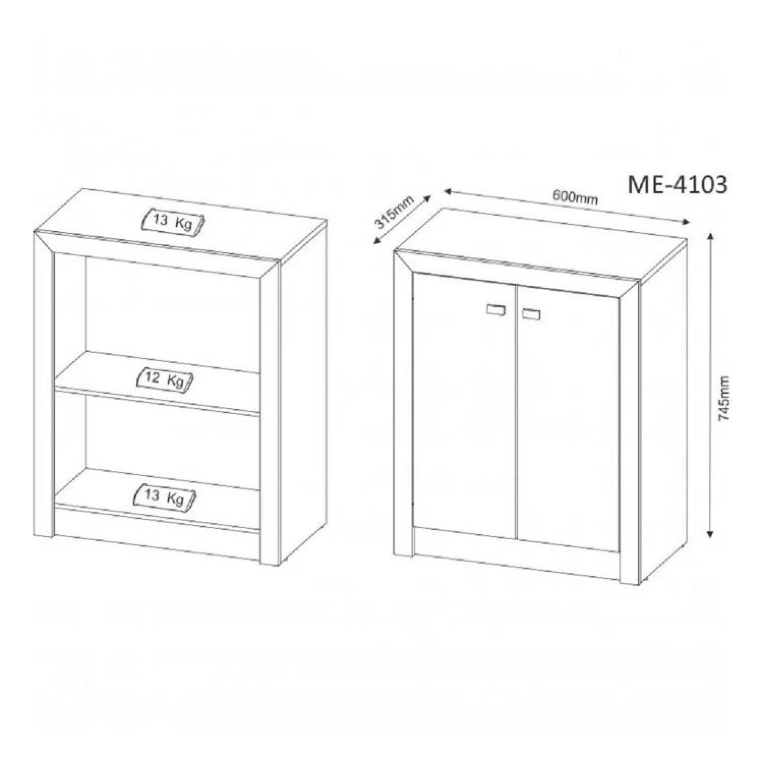 Kit 3 Peças com Escrivaninha 3 Gavetas, Estante e Armário Multiuso Baixo 2 Portas - 9