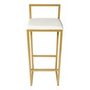 Ver imagem 4 de Kit 2 Banqueta Alta Industrial para Balcão Bistro Cozinha Dourada Assento Branco