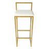 Kit 2 Banqueta Alta Industrial para Balcão Bistro Cozinha Dourada Assento Branco - 4