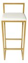 Ver imagem 4 de Kit 2 Banqueta Alta Industrial para Balcão Bistro Cozinha Dourada Assento Branco