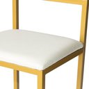 Ver imagem 5 de Kit 2 Banqueta Alta Industrial para Balcão Bistro Cozinha Dourada Assento Branco