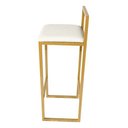 Ver imagem 3 de Kit 2 Banqueta Alta Industrial para Balcão Bistro Cozinha Dourada Assento Branco