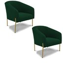 Ver imagem 1 de Cadeira Sala de Jantar Pé Ferro Dourado Kit 2 Stella Bouclê D03 - D'Rossi
