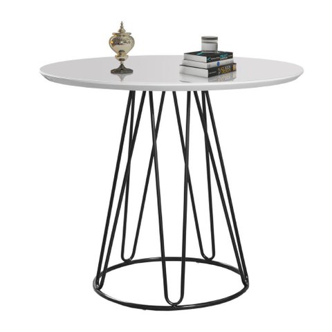 Mesa de Jantar Rubi 1,20 M Base Preta:branco