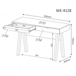 Kit 2 Peças com Escrivaninha ME 4128 120cm e Balcão 2 Portas - 5