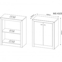 Kit 2 Peças com Escrivaninha ME 4128 120cm e Balcão 2 Portas - 4