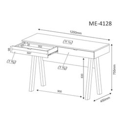 Kit 2 Peças com Escrivaninha ME 4128 120cm e Balcão 2 Portas - 4