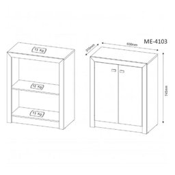 Kit 2 Peças com Escrivaninha ME 4128 120cm e Balcão 2 Portas - 5