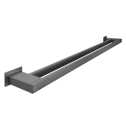Toalheiro Duplo 100 cm Inox Grafite - Kromus RT0310-100g