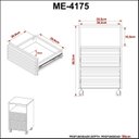 Ver mais imagens de Gaveteiro com Ripado Rodízio 2 Gavetas 1 Nicho ME4175 Espresso Móveis