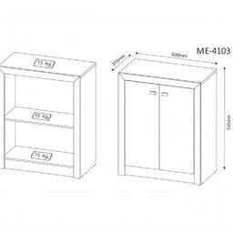 Kit 2 Peças com Escrivaninha ME 4128 120cm e Balcão 2 Portas - 9