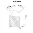 Ver imagem 3 de Gaveteiro com Ripado Rodízio 2 Gavetas 1 Nicho ME4175 Espresso Móveis