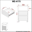 Ver mais imagens de Gaveteiro com Ripado Rodízio 2 Gavetas 1 Nicho ME4175 Espresso Móveis