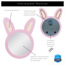 Ver imagem 3 de Espelho Decorativo Infantil 48x37cm Coelho Rosa