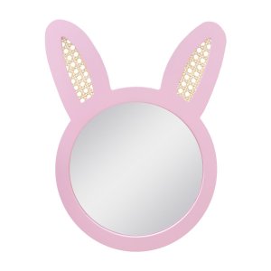 Espelho Decorativo Infantil 48x37cm Coelho Rosa
