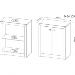 Kit 2 Peças com Escrivaninha ME 4128 120cm e Balcão 2 Portas - 4