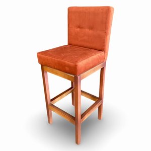 Banqueta Alta com Encosto Anatomico Tokio Suede Terracota - G2home