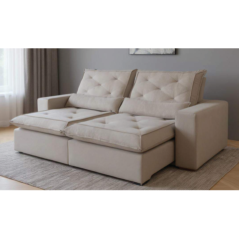 Sofá Retrátil e Reclinável Exclusive Luxo Molas Pocket Espuma D30 Hiper Soft Vários Tecidos 2,70m