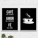 Ver imagem 1 de Kit 2 Quadros Decoração Cantinho do Café 33x24cm - com Vidro:madeira Preta