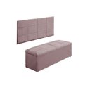 Ver imagem 1 de Kit Cabeceira e Calçadeira Raissa 120 cm Suede Rosê