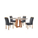 Ver imagem 2 de Conjunto Sala de Jantar 4 Lugares Rubi Mesa e Cadeiras Madeira Maciça 1.20x0.80