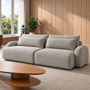 Ver imagem 1 de Sofá Cama Modular Orgânico Retrátil 4 Lugares 250cm com Base em Madeira Maciça Oxford