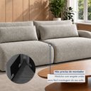 Ver imagem 4 de Sofá Cama Modular Orgânico Retrátil 4 Lugares 250cm com Base em Madeira Maciça Oxford