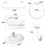 Assento Tampa Vaso Sanitário Oval Almofadado Branco + Kit Para Banheiro 5 Peças Branco - 3
