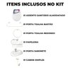 Assento Tampa Vaso Sanitário Oval Almofadado Branco + Kit Para Banheiro 5 Peças Branco - 2