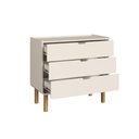 Ver imagem 3 de Cômoda 3 Gavetas 90cm Orgânico Pé Madeira Aura Artesano | Offwhite - Artesano Home