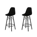 Ver imagem 1 de Conjunto 2 Banquetas Eames Design Moderno Tubo de Ferro Preto Assento Preto