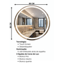Espelho Banheiro Inteligente Touch Led 3 Cores + Desembacador 80x80 Cm - 4