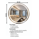 Ver imagem 4 de Espelho Banheiro Inteligente Touch Led 3 Cores + Desembacador 80x80 Cm