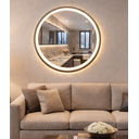 Ver mais imagens de Espelho Banheiro Inteligente Touch Led 3 Cores + Desembacador com Display Digital 80x80 Cm