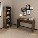 Ver imagem 1 de Conjunto 2 Peças com Escrivaninha ME4135 127cm e Estante 4 Prateleiras ME4104 Marrom/Nogal