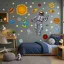 Ver imagem 2 de Adesivo de Parede Decorativo Astronauta Estrelas Planetas P