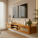 Ver imagem 2 de Rack Santorini Suspenso com 2 Gavetas 180cm Nicho Decorativo Sala de Estar:naturale