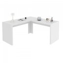 Ver mais imagens de Conjunto 2 Peças com Mesa para Escritório em L e Estante Espresso Móveis Branco