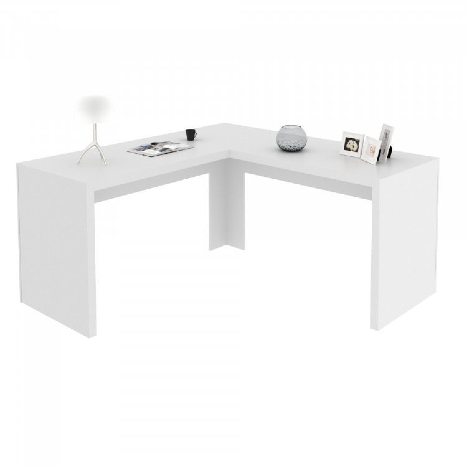 Conjunto Home Office 2 Peças com 1 Mesa para Escritório em L e 1 Estante Espresso Móveis - 8