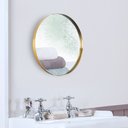 Ver imagem 3 de Espelho Redondo Decorativo Vidro Lapidado com Moldura Dourada 30cm