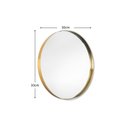 Ver imagem 2 de Espelho Redondo Decorativo Vidro Lapidado com Moldura Dourada 30cm