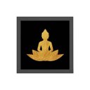 Ver imagem 1 de Quadro Quadrado Buda Flor De Lotus 20x20cm:Madeira preta