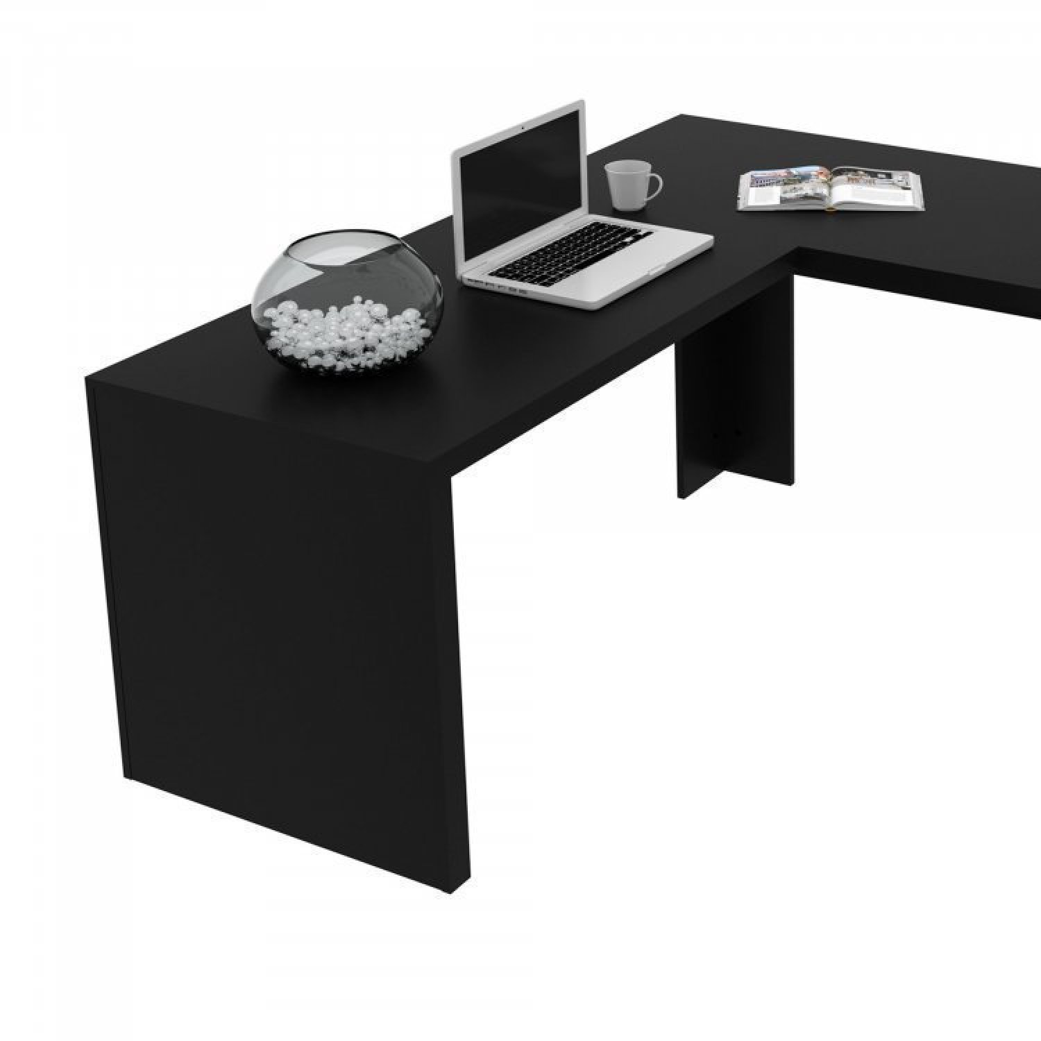 Conjunto Home Office 2 Peças com 1 Mesa para Escritório em L e 1 Estante Espresso Móveis - 7