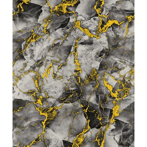 Papel de Parede Seven Marmorizado Dourado e Preto