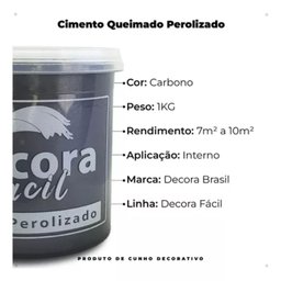 Cimento Queimado com Efeito Perolizado Decora Fácil 1kg - Carbono - 5
