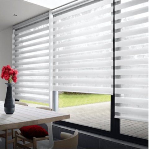 Persiana Double Vision Translúcida Branca - Requinte Linha Stripe 2m até 2,16m 2.51m até 2.8m